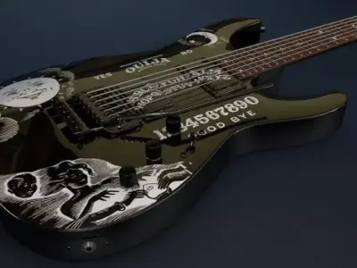 Kirk Hammett - EPS Ouija Guitar  Black 3D model