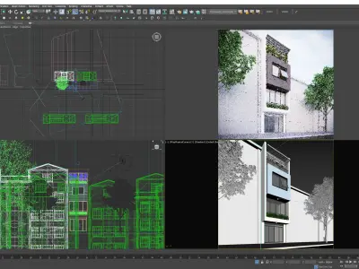 Full Apartment Exterior and Interior Scene 3D model 3D model