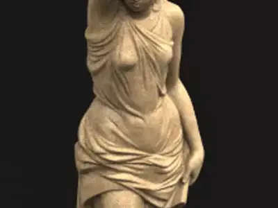 Corbel Decorative Woman 3D model 3D model