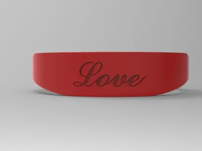 Love Ring Female Red 3D print model