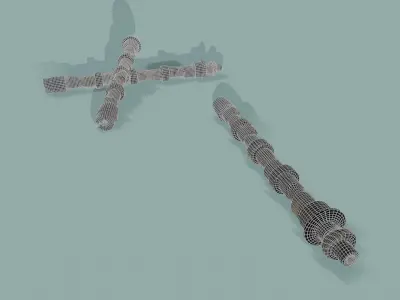 3D Scan Camshaft Low-poly 3D model