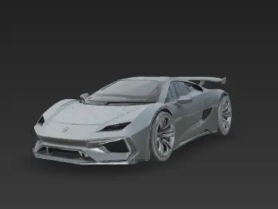 3D Printable Modern Supercar Model 3D print model