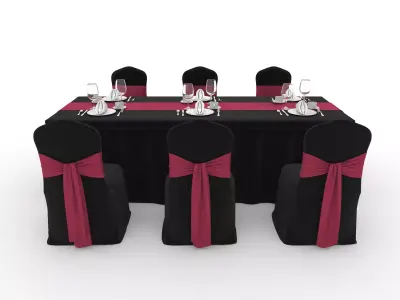 Banquet Table and Chair 123 3D model