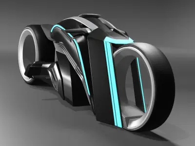 TESLATRON futuristic motorcycle design Low-poly 3D model