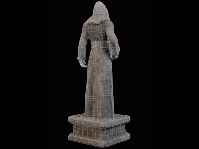 Robed Statue Low-poly 3D model