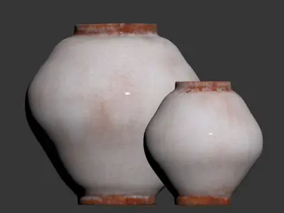 Glazed Handcrafted Terracotta Vases 3D model