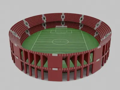 Football Stadium Low-poly 3D model 9