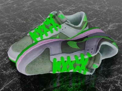 NIKE DUNK 3D SHOES - GREEN Low-poly 3D model