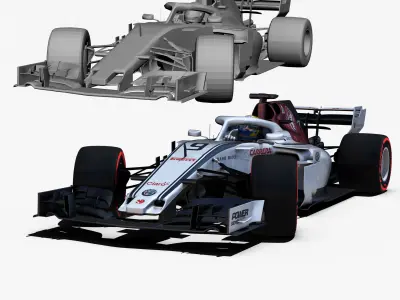 Alfa Romeo Sauber C37 Low-poly 3D model