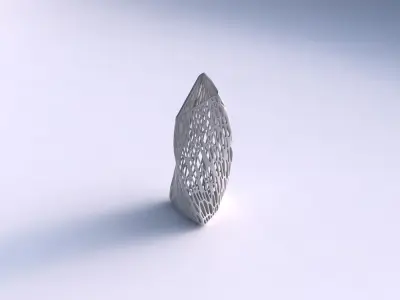 Vase twist tipped triangle with fine organic lattice 3D print model