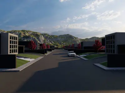 3D Futuristic Neighborhood 3D Model 3D model