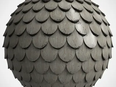 Roof Tile Materials 13- By 3 color Pbr By Sbsar 4k Texture