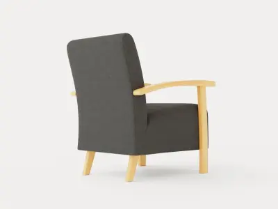 Tennessee armchair oiled oak Low-poly 3D model