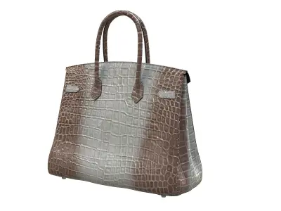 Hermes Birkin Bag Alligator Leather Low-poly 3D model