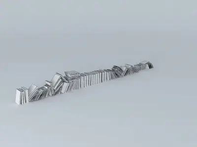 Books in row 3D model
