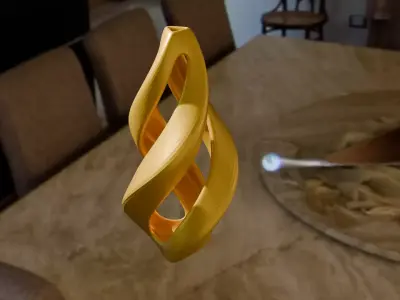 Modern Spiral Vase Low-poly 3D Printable High-Quality Model Low-poly 3D model