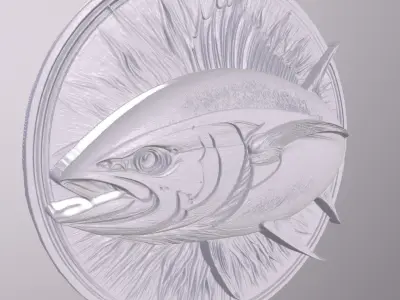 Bluefin Tuna 1 basrelief for 3D printing 3D print model