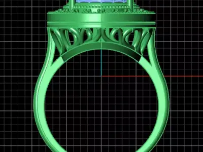 free pear halo jewelry ring Free 3D print model