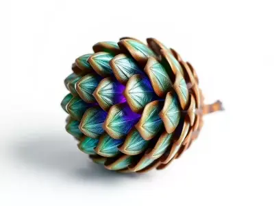 Iridescent Pinecone model pack Low-poly 3D model