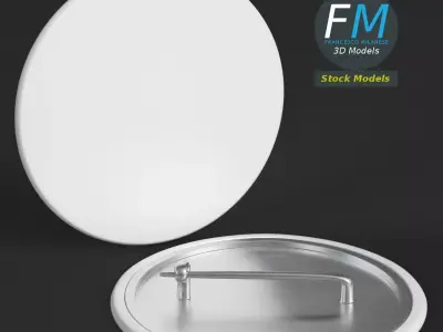 Blank campaign button 3D model