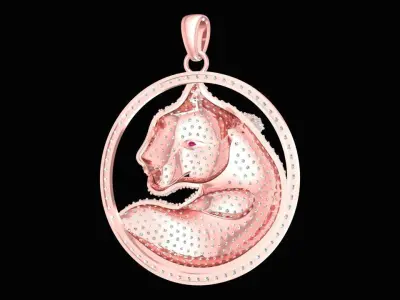Luxury Pave Horse Round Pendant for Jewelry 771 3D print model