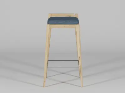 Mjiila Bar Stool 50x50x90 Low-poly 3D model