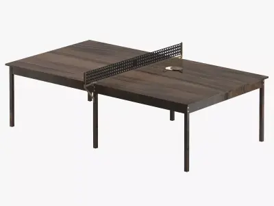 Ping Pong Table 01 with Paddles 3D model