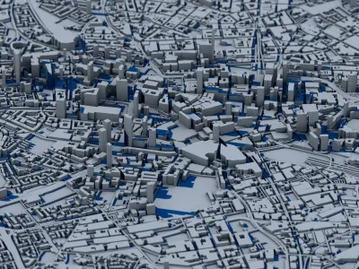 Birmingham City 3D Model English Urban Landscape  3D print model
