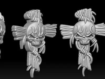 skull cross pendant Free 3D print model