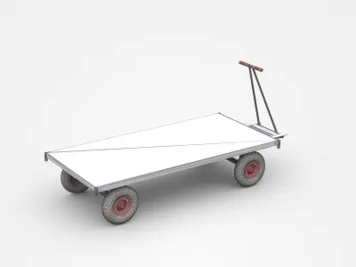 Empty Small Container Cart 3D model