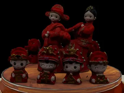 Chinese wedding dolls 3D model