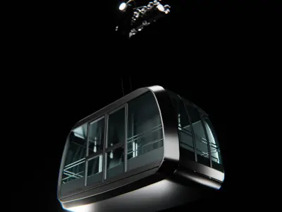 Aerial tramway Low-poly 3D model