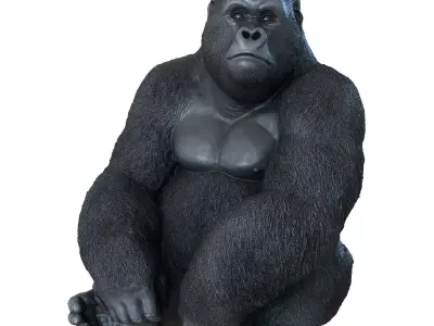 Deco Figurine Monkey Gorilla Side XL  3D model
