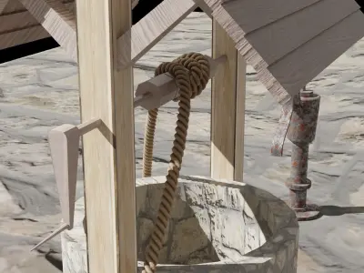 water well low poly  Low-poly 3D model