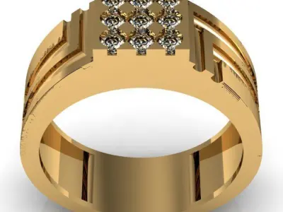 men ring 3D print model 8