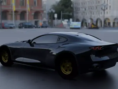 2-Door Sports Coupe Low-poly 3D model