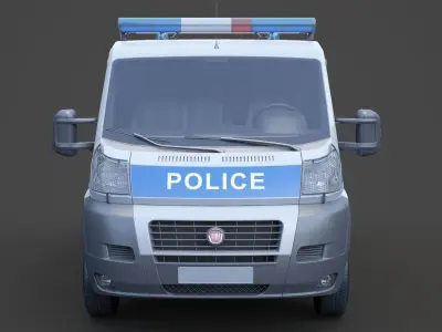Police Van 01 3D model