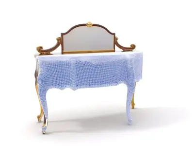 Elegant Walnut Vanity model pack Low-poly 3D model