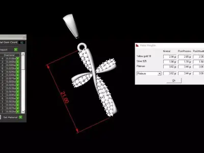 Pendant Cross Jewelry Brand Gold  3D print model
