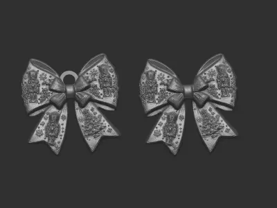 christmas ribbon bow decor  3D print model