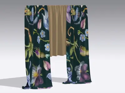 Curtain Low-poly 3D model