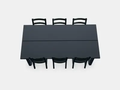 NORDVIKEN - NORDVIKEN Table and 6 chairs 1 Low-poly 3D model