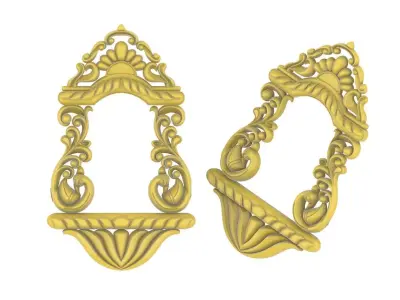 Wooden Frame Design File Artcam Bas Relief File for CNC Machinin 3D model