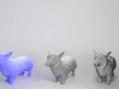 Corgi dog 04 Low-poly 3D model