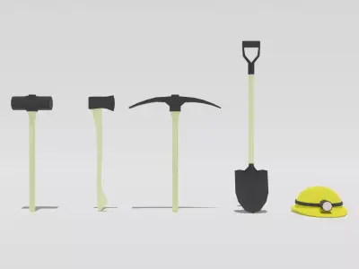 Mining Tool Pack Low-poly 3D model