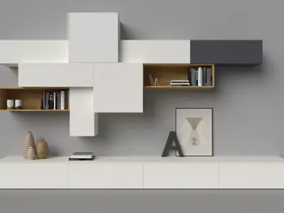 Slim 88 TV media unit composition by Dall Agnese 3D model