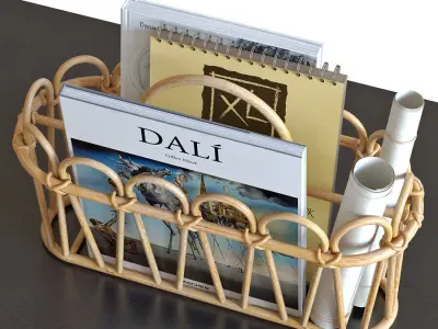 Sofia Rattan Magazine Holder 3D model