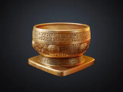 Antique Bronze Gui Classical Flower Pot 3D print model