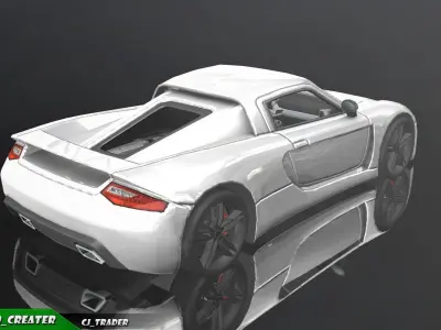 Lowpoly  Porsche Carrera GT Car Racing 3D Model Low-poly 3D model