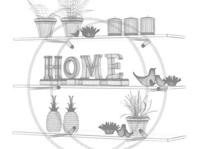 Top Hanging Plant Pots Collection 3D model